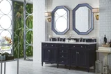 Brittany 72" Double Vanity, Victory Blue w/ 3 CM Eternal Jasmine Pearl Silestone Top w/FreePower Wireless Charger