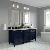 Brittany 72" Double Vanity, Victory Blue, w/ 3 CM Tajnar Eclos Top w/FreePower Wireless Charger
