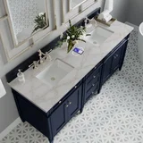 Brittany 72" Double Vanity, Victory Blue w/ 3 CM Victorian Silver Silestone Top w/FreePower Wireless Charger