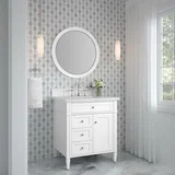 Brittany 30" Single Vanity, Bright White, w/ 3 CM Ethereal Noctis Silestone Top