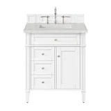Brittany 30" Single Vanity, Bright White, w/ 3 CM Lime Delight Silestone Top