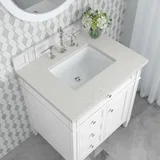 Brittany 30" Single Vanity, Bright White, w/ 3 CM Lime Delight Silestone Top