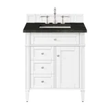 Brittany 30" Single Vanity in Bright White, w/ 3 CM Phantome Eclos Top