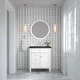 Brittany 30" Single Vanity in Bright White, w/ 3 CM Phantome Eclos Top