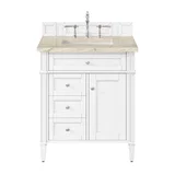 Brittany 30" Single Vanity in Bright White, w/ 3 CM Tajnar Eclos Top
