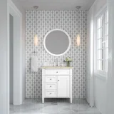 Brittany 30" Single Vanity in Bright White, w/ 3 CM Tajnar Eclos Top
