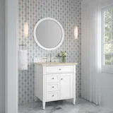 Brittany 30" Single Vanity in Bright White, w/ 3 CM Tajnar Eclos Top