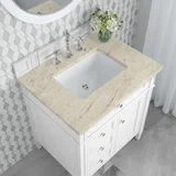 Brittany 30" Single Vanity in Bright White, w/ 3 CM Tajnar Eclos Top
