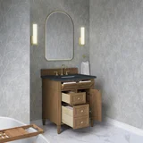 Brittany 30" Single Vanity, Pecan w/ 3 CM Charcoal Soapstone Silestone Top