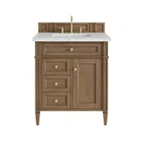 Brittany 30" Single Vanity, Pecan w/ 3 CM Ethereal Noctis Silestone Top
