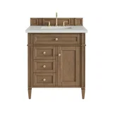 Brittany 30" Single Vanity, Pecan w/ 3 CM Lime Delight Silestone Top