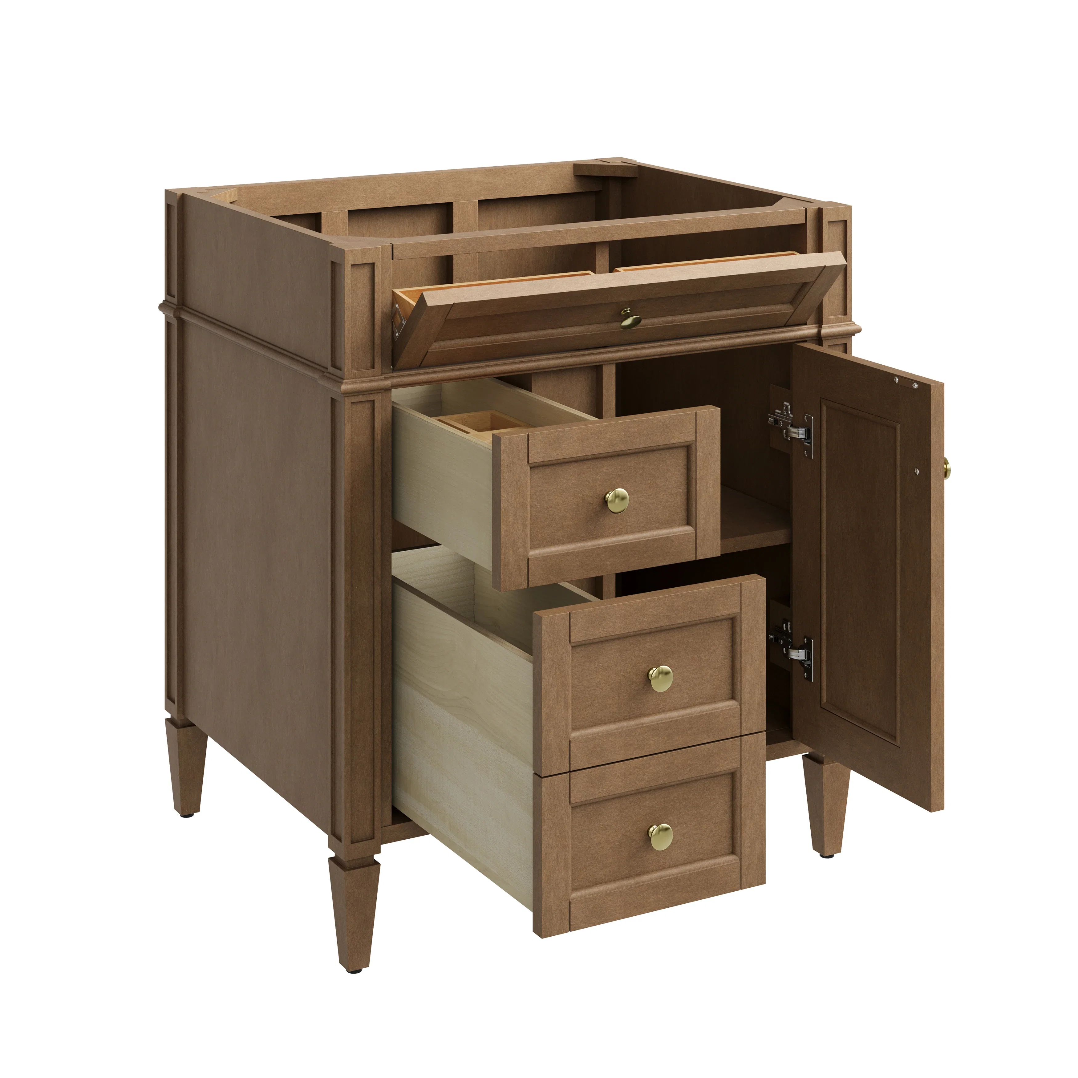 Brittany 30" Single Vanity, Pecan w/ 3 CM Lime Delight Silestone Top