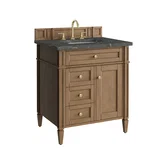 Brittany 30" Single Vanity, Pecan w/ 3 CM Parisien Bleu Silestone Top