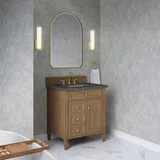 Brittany 30" Single Vanity, Pecan w/ 3 CM Parisien Bleu Silestone Top