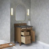 Brittany 30" Single Vanity, Pecan w/ 3 CM Parisien Bleu Silestone Top
