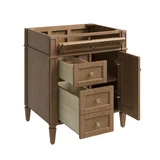 Brittany 30" Single Vanity, Pecan w/ 3 CM Parisien Bleu Silestone Top