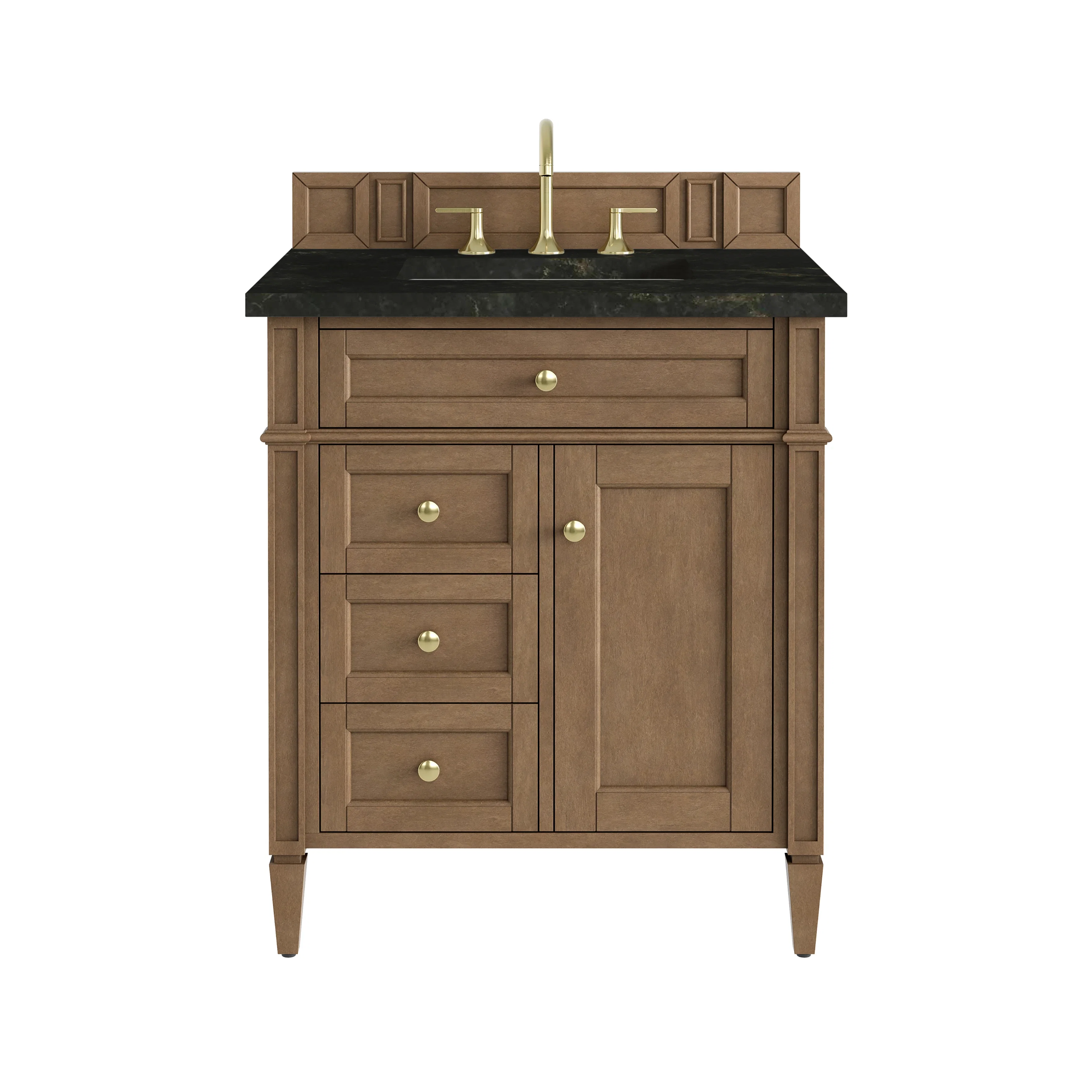 Brittany 30" Single Vanity, Pecan w/ 3 CM Phantome Eclos Top