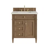 Brittany 30" Single Vanity, Pecan w/ 3 CM Siberian Silestone Top