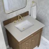 Brittany 30" Single Vanity, Pecan w/ 3 CM Siberian Silestone Top