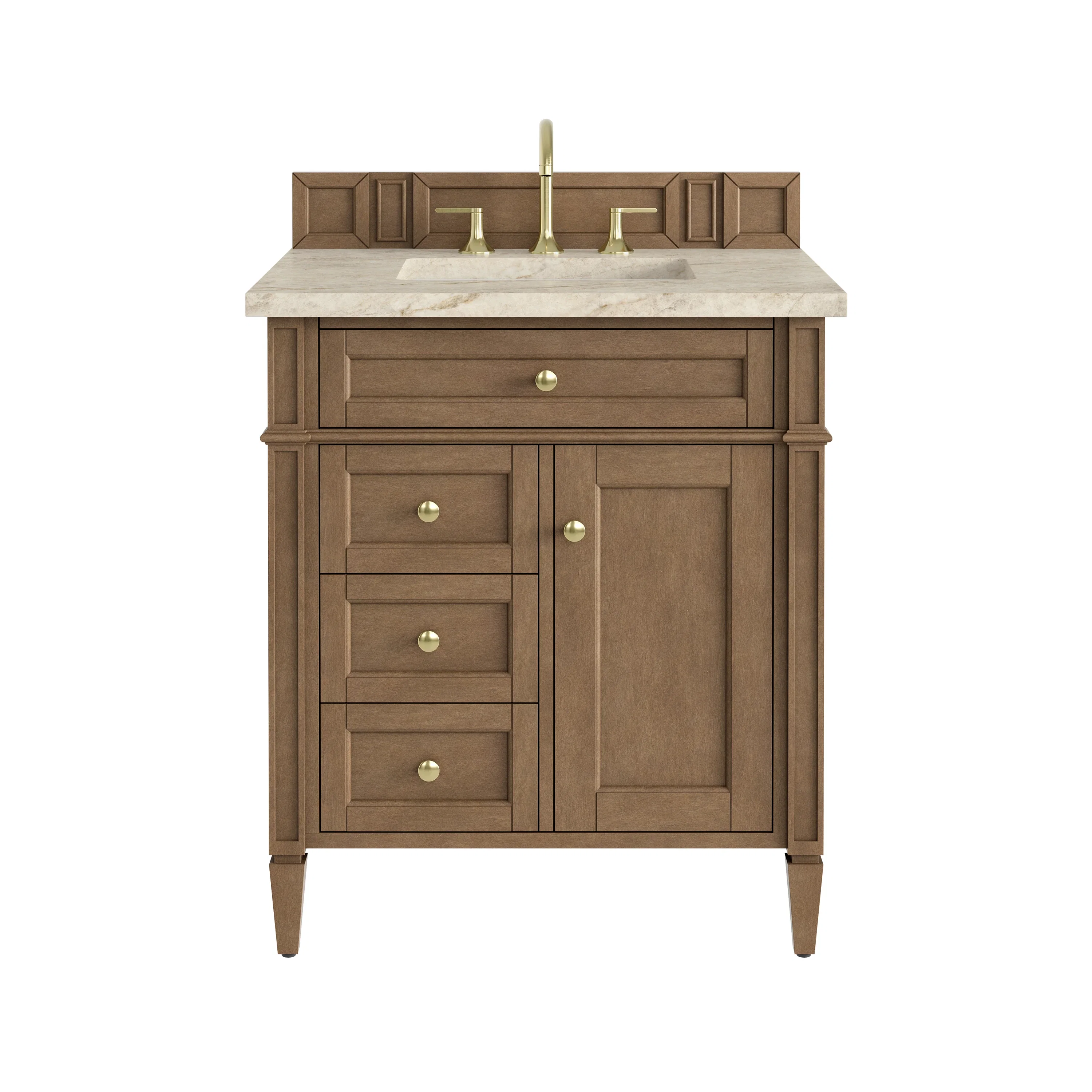 Brittany 30" Single Vanity, Pecan w/ 3 CM Tajnar Eclos Top