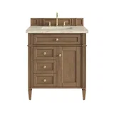 Brittany 30" Single Vanity, Pecan w/ 3 CM Tajnar Eclos Top