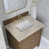 Brittany 30" Single Vanity, Pecan w/ 3 CM Tajnar Eclos Top