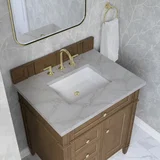 Brittany 30" Single Vanity, Pecan w/ 3 CM Victorian Silver Silestone Top