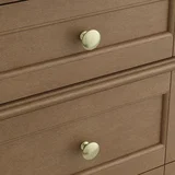 Brittany 30" Single Vanity, Pecan w/ 3 CM White Zeus Silestone Top
