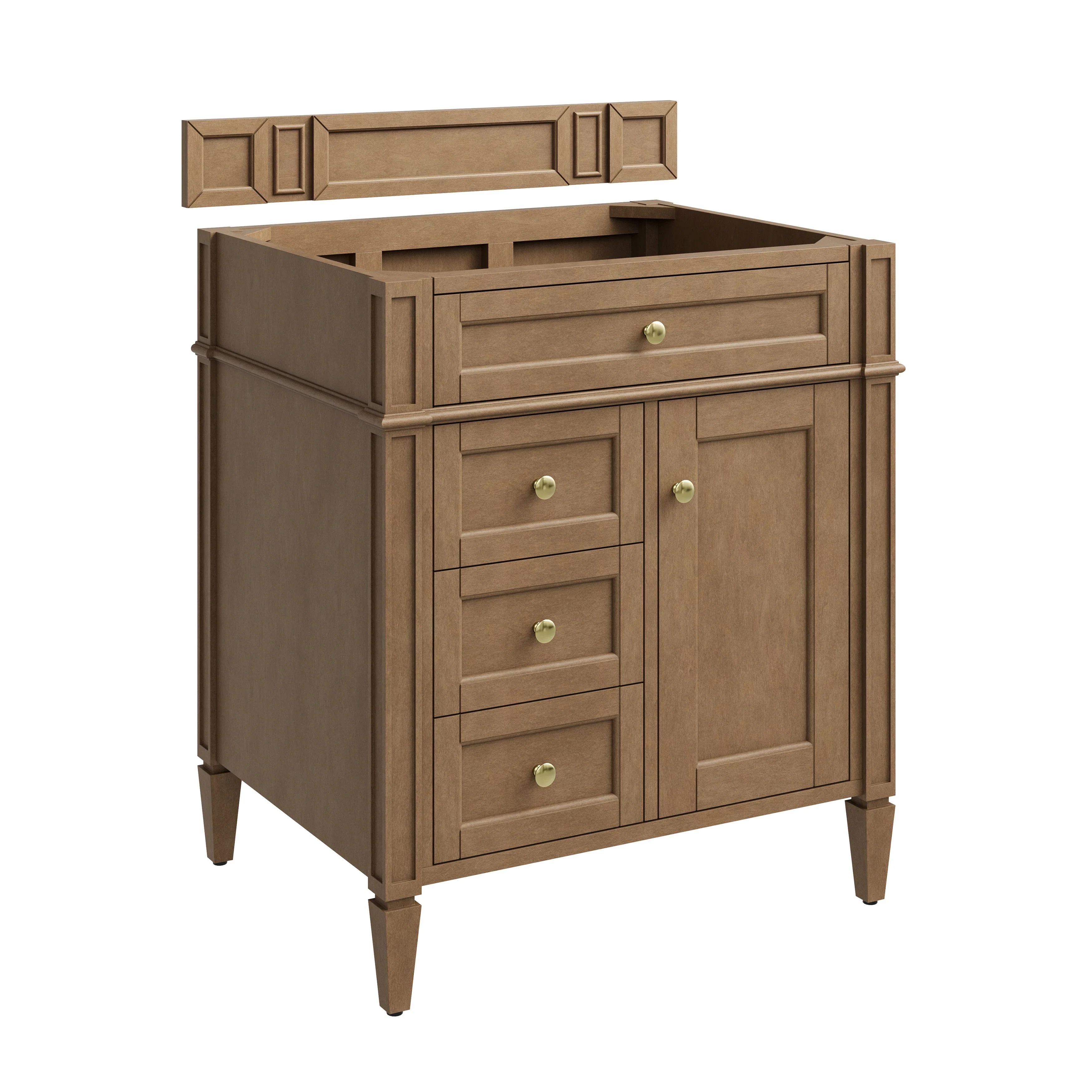 Brittany 30" Single Vanity Cabinet, Pecan