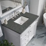 Brittany 36" Single Vanity, Bright White w/ 3 CM Parisien Bleu Silestone Top