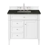 Brittany 36" Single Vanity in Bright White, w/ 3 CM Phantome Eclos Top