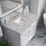 Brittany 36" Single Vanity, Bright White w/ 3 CM Victorian Silver Silestone Top