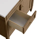 Brittany 36" Single Vanity, Pecan w/ 3 CM Lime Delight Silestone Top
