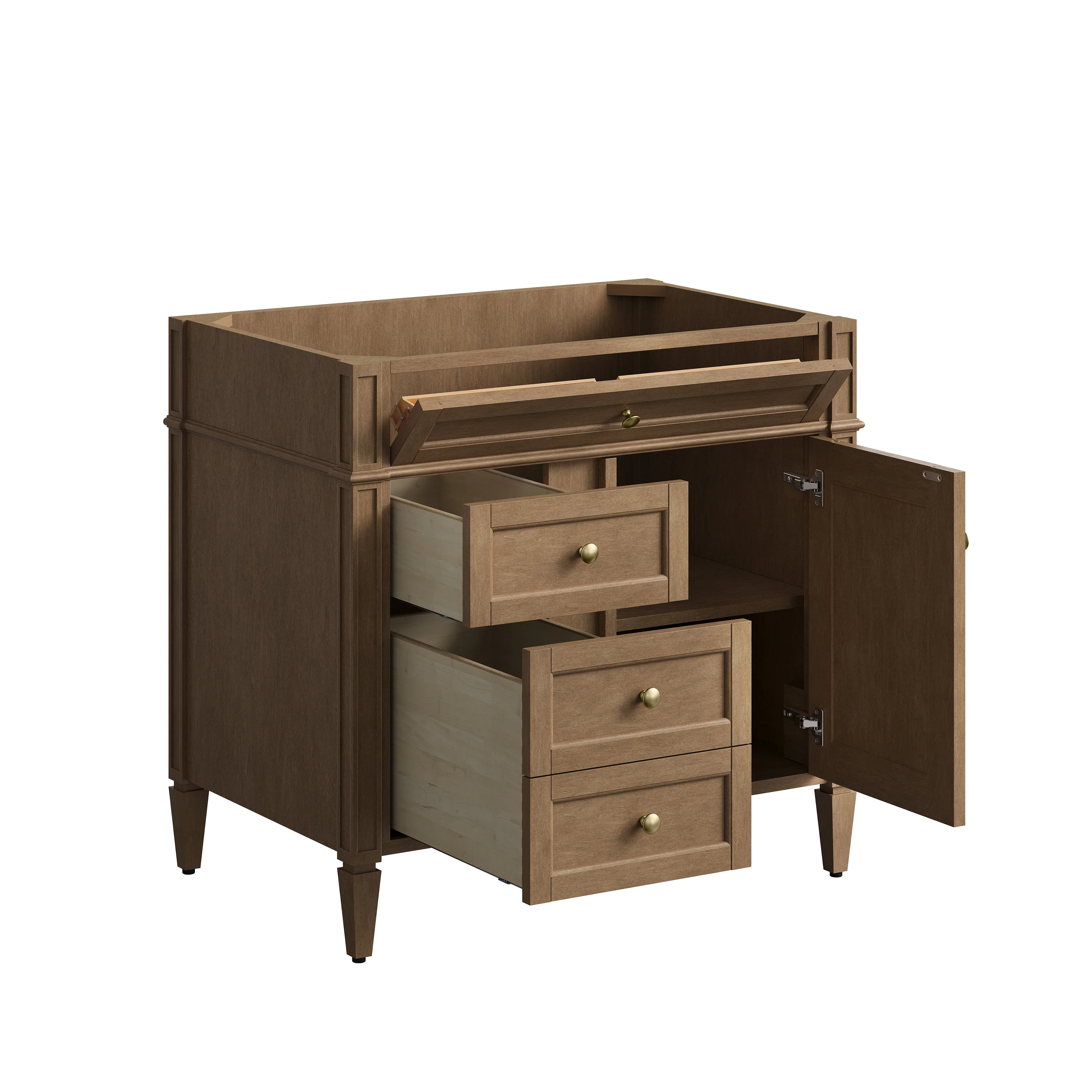 Brittany 36" Single Vanity, Pecan w/ 3 CM Lime Delight Silestone Top