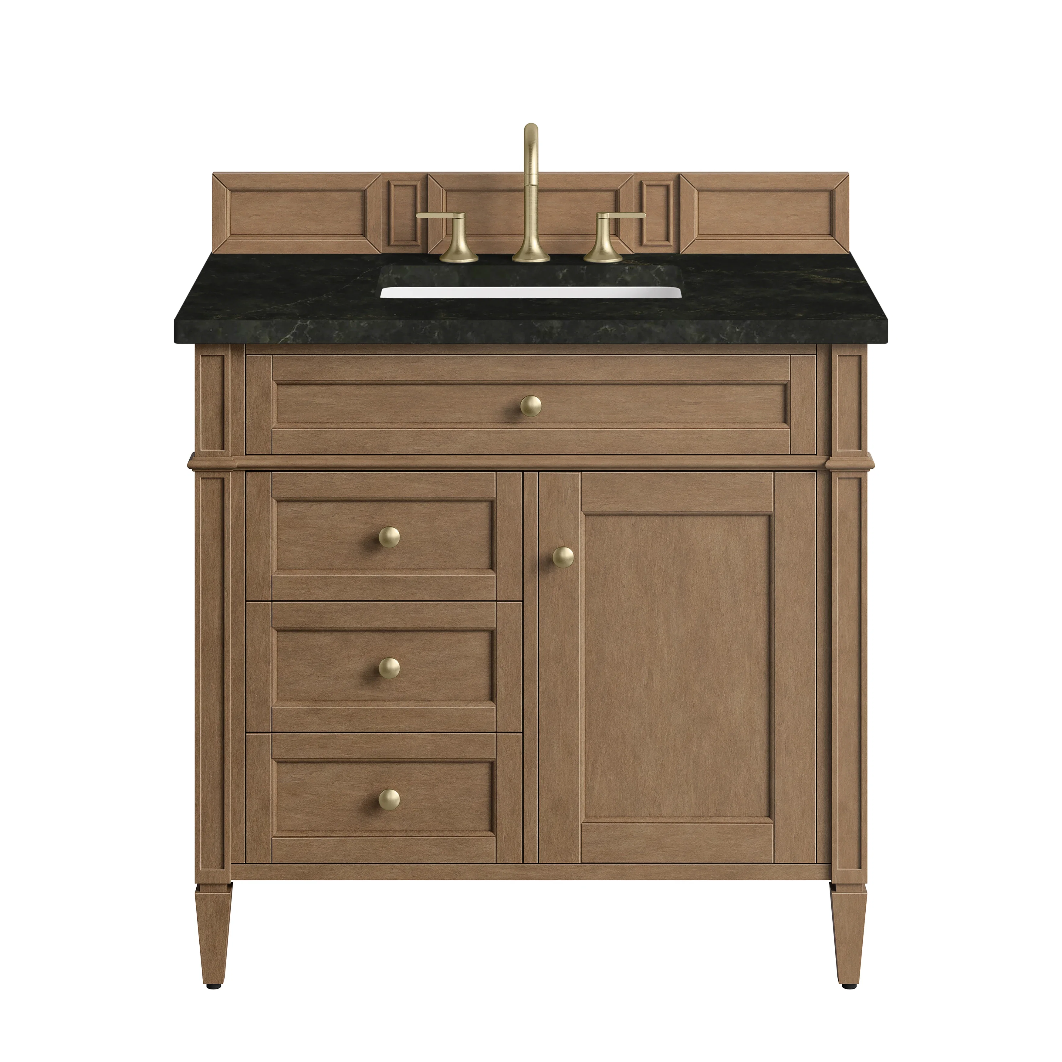 Brittany 36" Single Vanity, Pecan w/ 3 CM Phantome Eclos Top