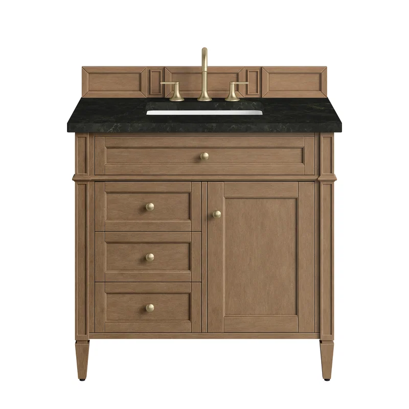 Brittany 36" Single Vanity, Pecan w/ 3 CM Phantome Eclos Top