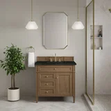 Brittany 36" Single Vanity, Pecan w/ 3 CM Phantome Eclos Top