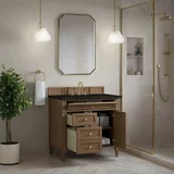 Brittany 36" Single Vanity, Pecan w/ 3 CM Phantome Eclos Top