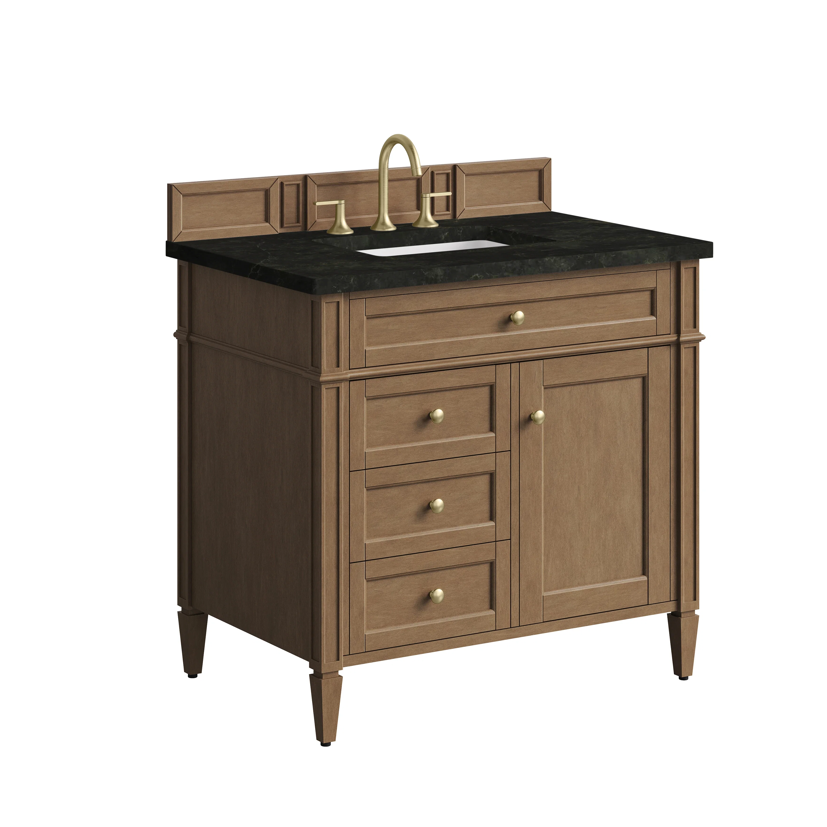 Brittany 36" Single Vanity, Pecan w/ 3 CM Phantome Eclos Top