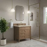 Brittany 36" Single Vanity, Pecan w/ 3 CM Tajnar Eclos Top