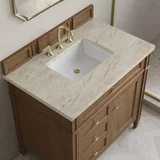 Brittany 36" Single Vanity, Pecan w/ 3 CM Tajnar Eclos Top