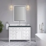 Brittany 48" Single Vanity, Bright White w/ 3 CM Charcoal Soapstone Silestone Top