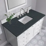 Brittany 48" Single Vanity, Bright White w/ 3 CM Charcoal Soapstone Silestone Top