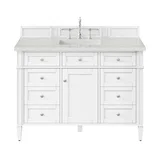 Brittany 48" Single Vanity, Bright White w/ 3 CM Lime Delight Silestone Top