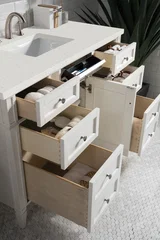Brittany 48" Single Vanity, Bright White w/ 3 CM Lime Delight Silestone Top