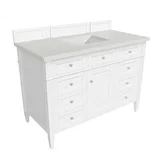 Brittany 48" Single Vanity, Bright White w/ 3 CM Lime Delight Silestone Top