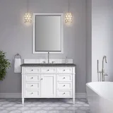 Brittany 48" Single Vanity, Bright White w/ 3 CM Parisien Bleu Silestone Top