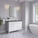 Brittany 48" Single Vanity, Bright White w/ 3 CM Parisien Bleu Silestone Top