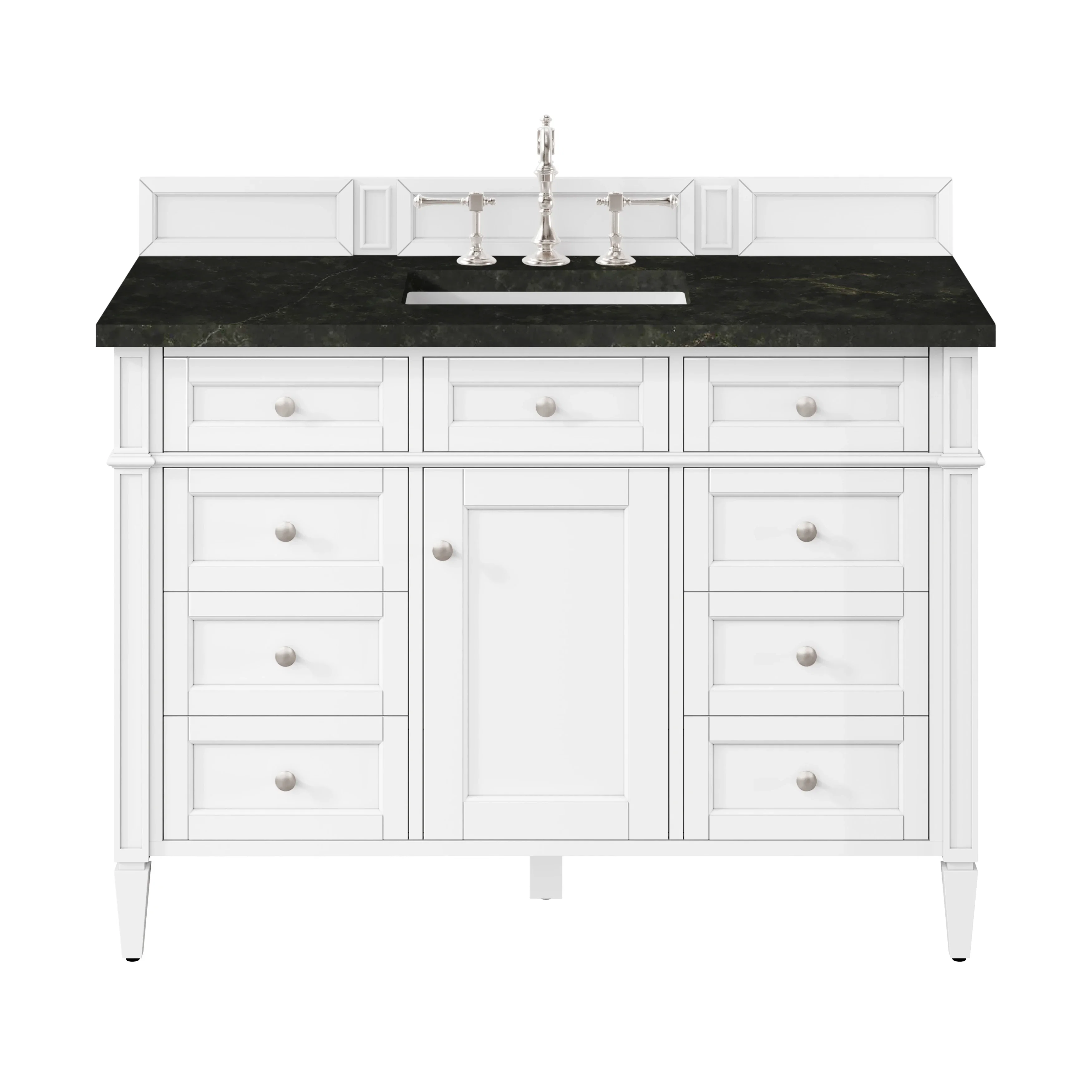Brittany 48" Single Vanity in Bright White, w/ 3 CM Phantome Eclos Top