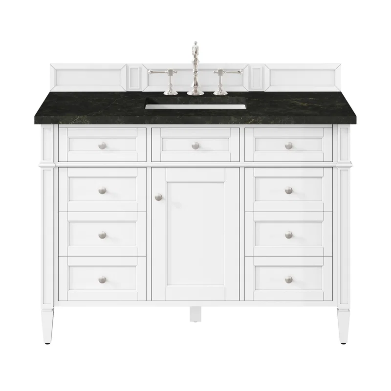 Brittany 48" Single Vanity in Bright White, w/ 3 CM Phantome Eclos Top